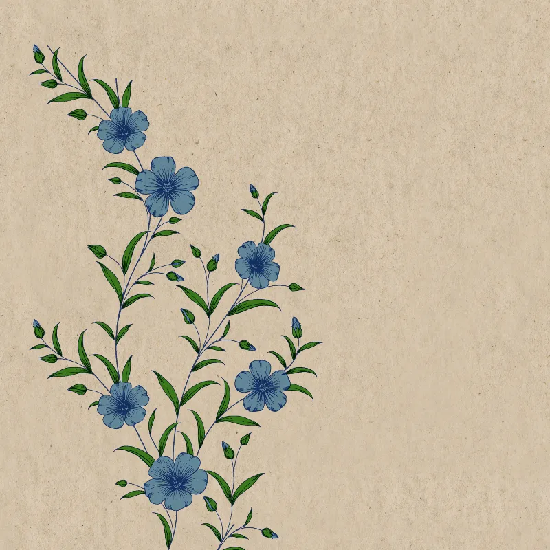 Servet Bloem blauw